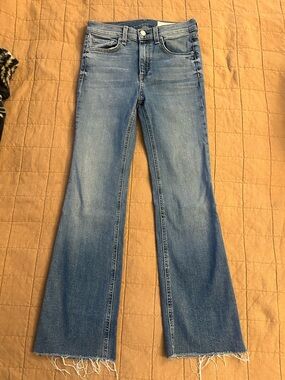 rag & bone Light Blue Flare Crop Jeans